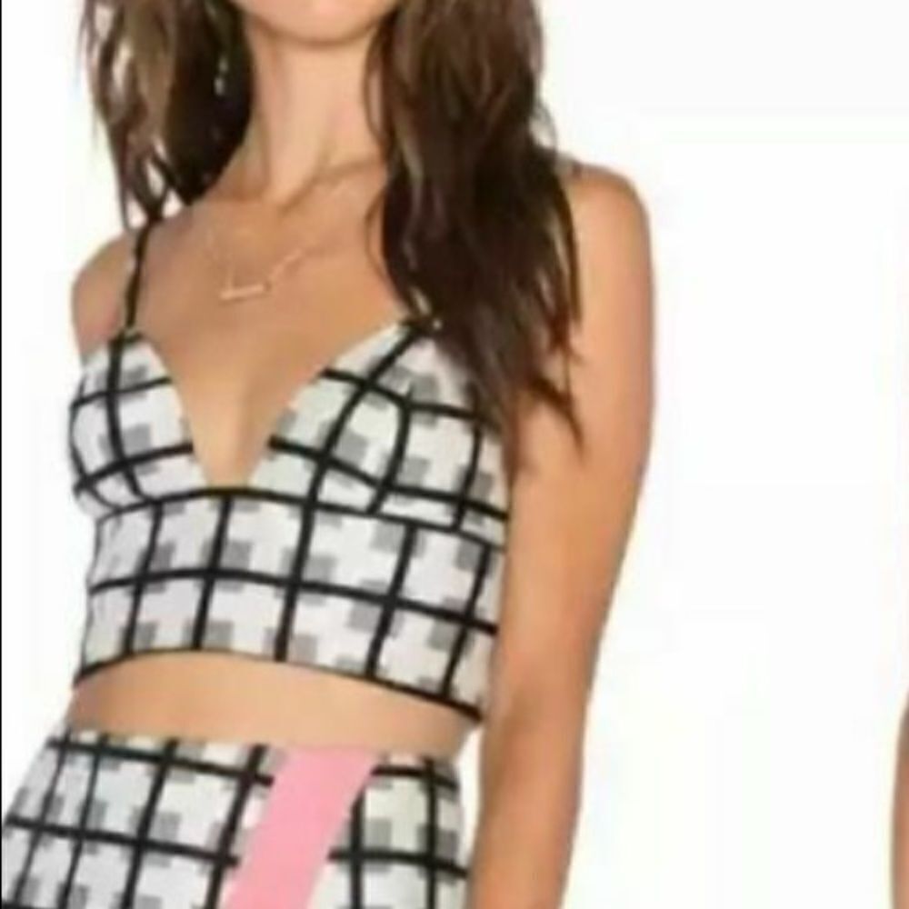 Revolve X NBD Gingham Bralette Crop Top New With Tag Size Medium